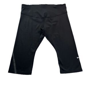 Nike Women's 2X Black Dri-FIT High-Waisted Crop Leggings Phone Pocket New